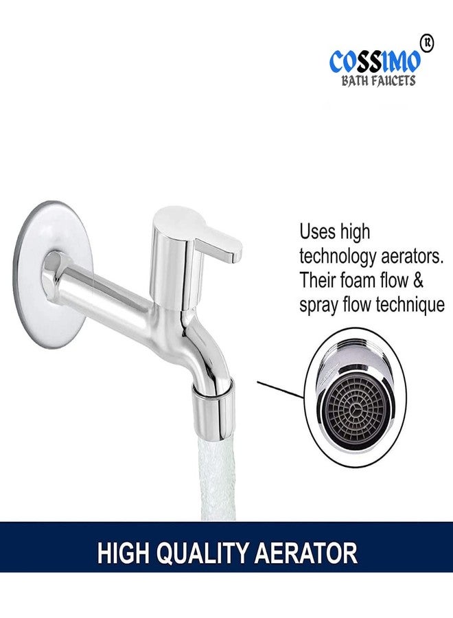 Cossimo Stainless Steel Marc Long Body Bib Cock Tap for Bathroom, Chrome, Silver (1/2" Inch, 13 mm) - Set of 1 - Image 3